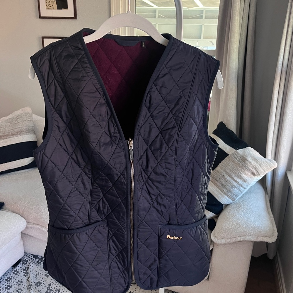 Barbour Betty Fleece Women's Quilted Vest - Navy Blue - US 10